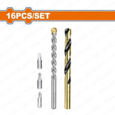 Wadfow  16PCS/Set Drill Bits & Screwdriver Bits Set UWKS4165 WAD-HT